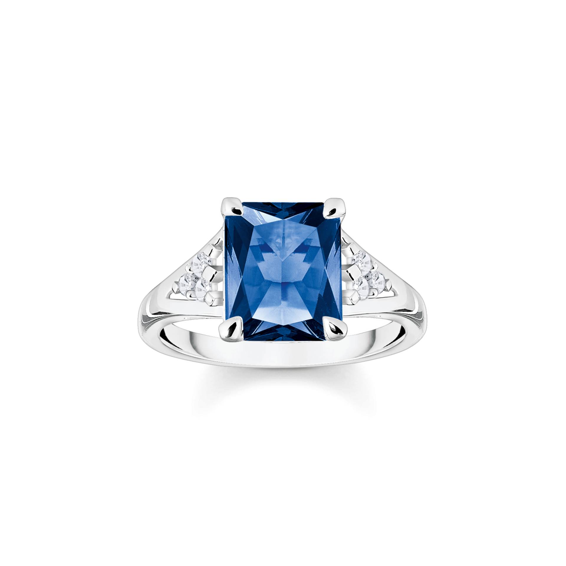 Thomas Sabo Ring mit blauen und weißen Steinen Silber blau TR2362-166-1-56 von Thomas Sabo