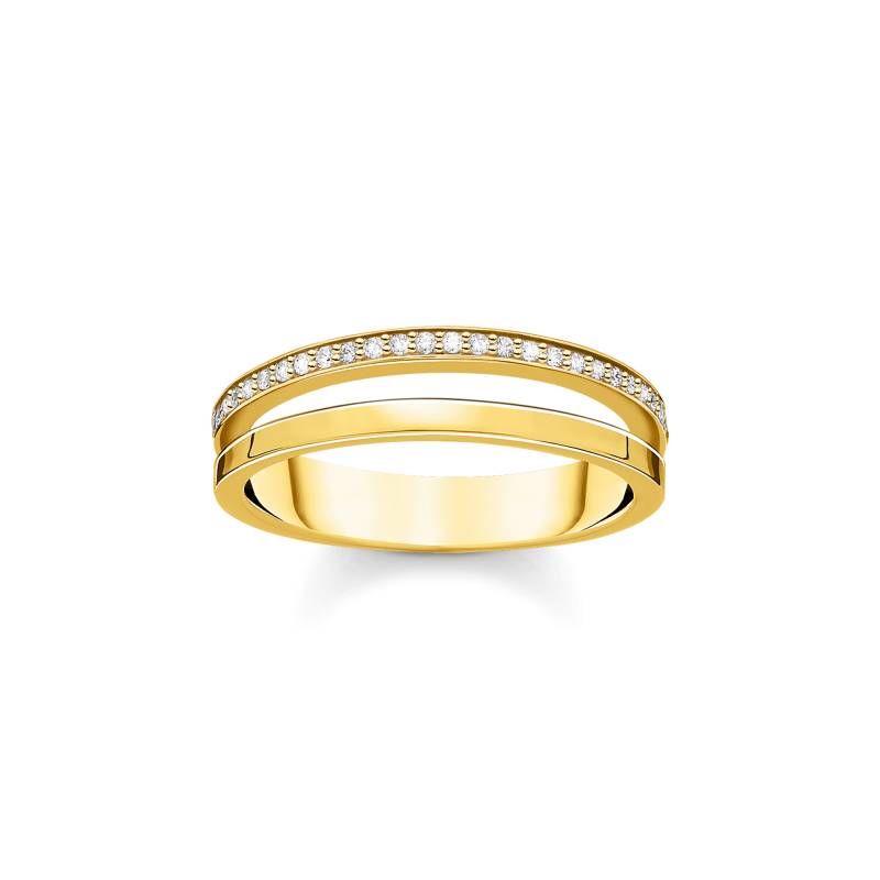 Thomas Sabo Ring doppelreihig weiße Steine gold weiß TR2316-414-14-52 von Thomas Sabo