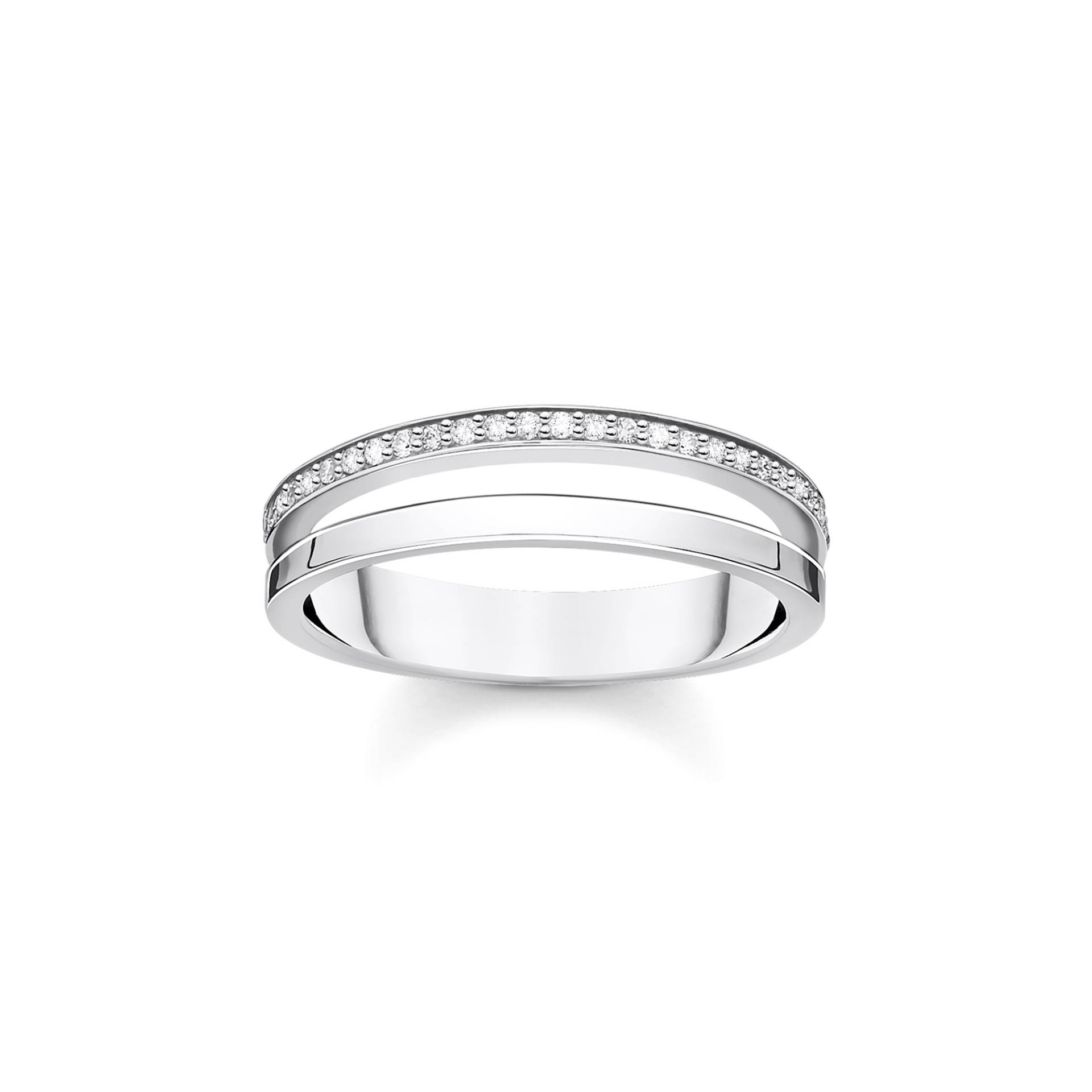 Thomas Sabo Ring doppelreihig weiße Steine silber weiß TR2316-051-14-56 von Thomas Sabo