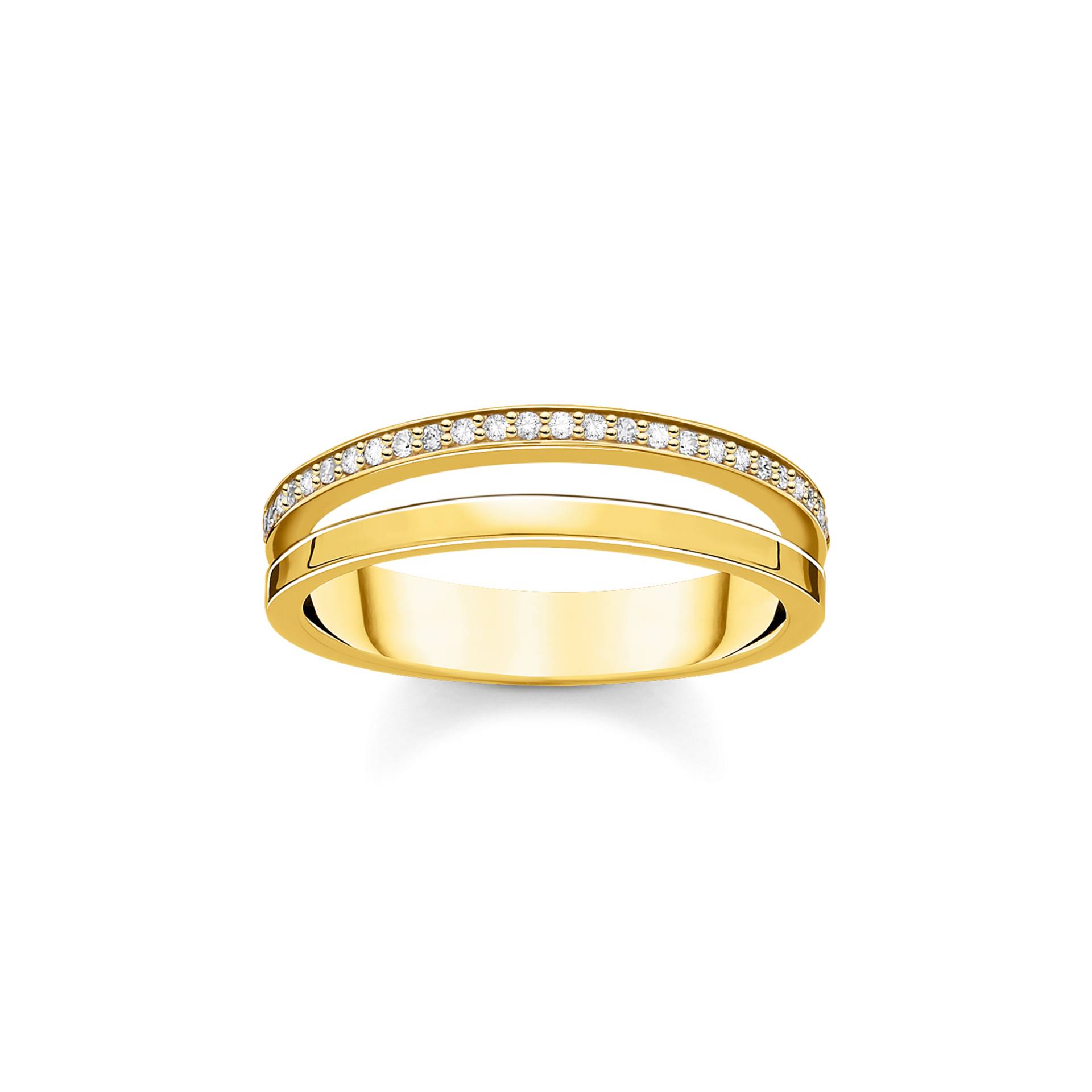 Thomas Sabo Ring doppelreihig weiße Steine gold weiß TR2316-414-14-60 von Thomas Sabo