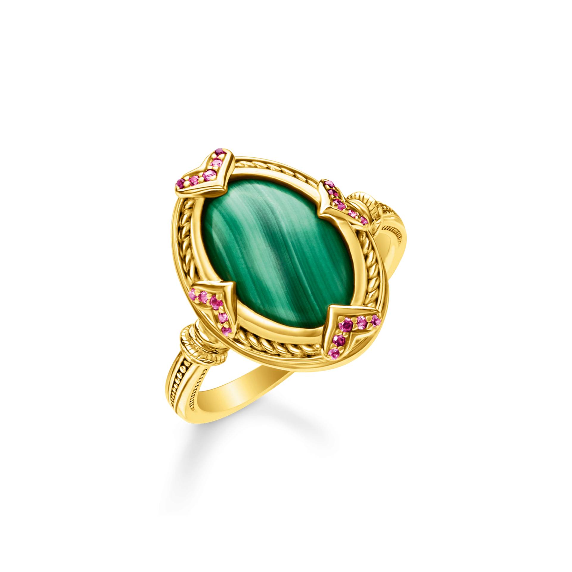 Thomas Sabo Ring grüner Stein gold mehrfarbig TR2303-967-7-50 von Thomas Sabo