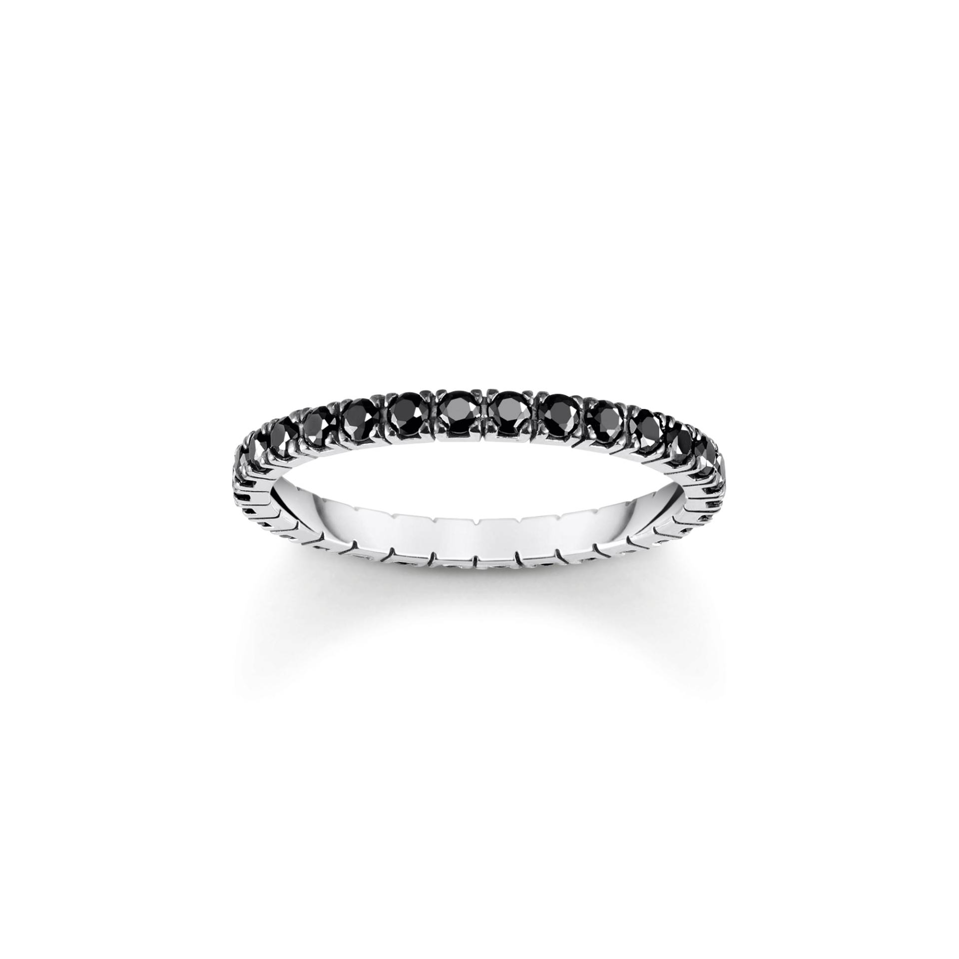 Thomas Sabo Ring in zartem Design mit schwarzen Steinen Silber geschwärzt schwarz TR2467-643-11-50 von Thomas Sabo