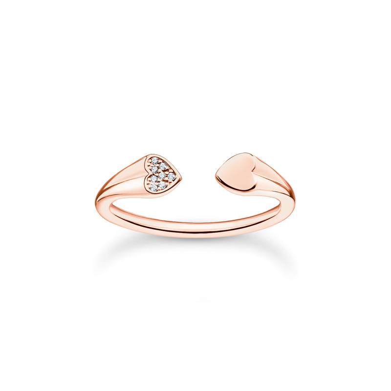 Thomas Sabo Ring mit Herzen roségold weiß TR2392-416-14-48 von Thomas Sabo