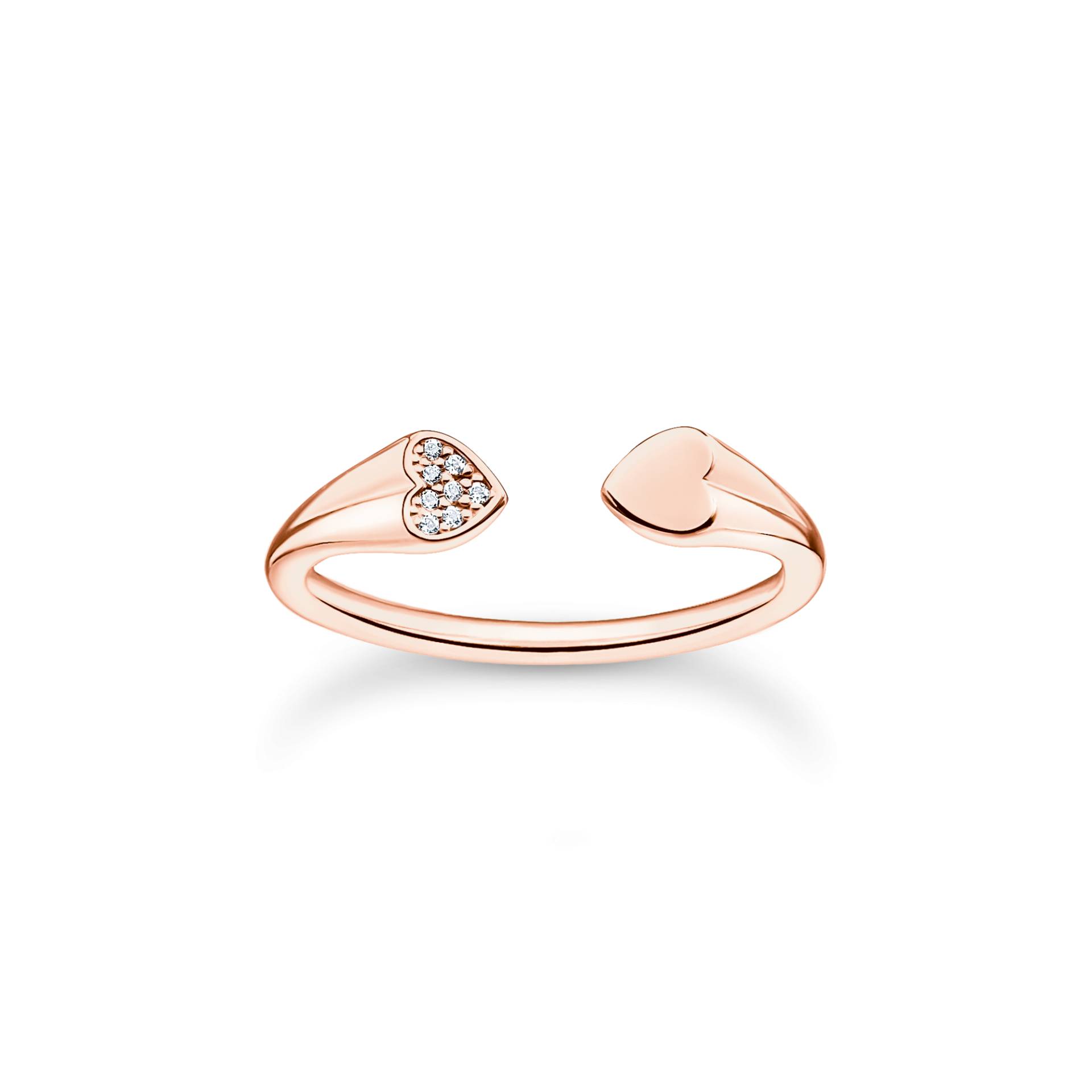 Thomas Sabo Ring mit Herzen roségold weiß TR2392-416-14-58 von Thomas Sabo