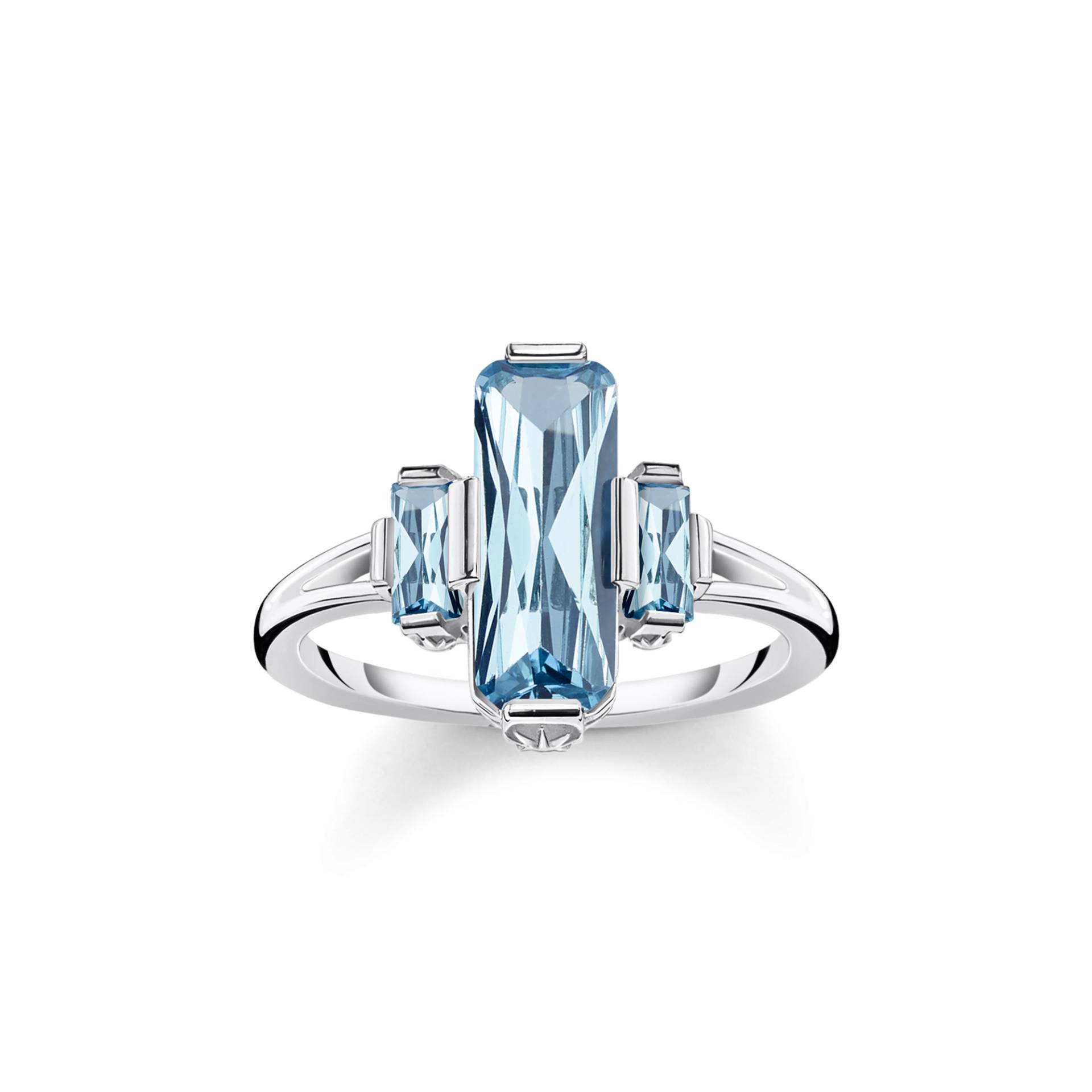 Thomas Sabo Ring mit aqua Steinen Silber blau TR2267-009-1-48 von Thomas Sabo