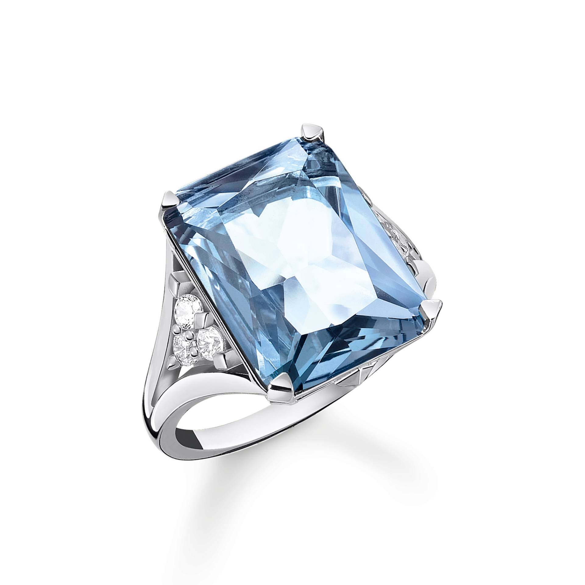 Thomas Sabo Ring mit aqua und weißen Steinen Silber blau TR2339-059-1-52 von Thomas Sabo