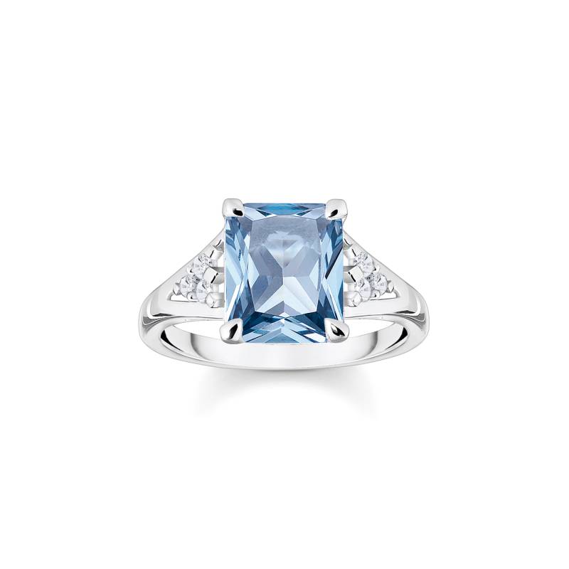 Thomas Sabo Ring mit aqua und weißen Steinen Silber blau TR2362-059-1-54 von Thomas Sabo