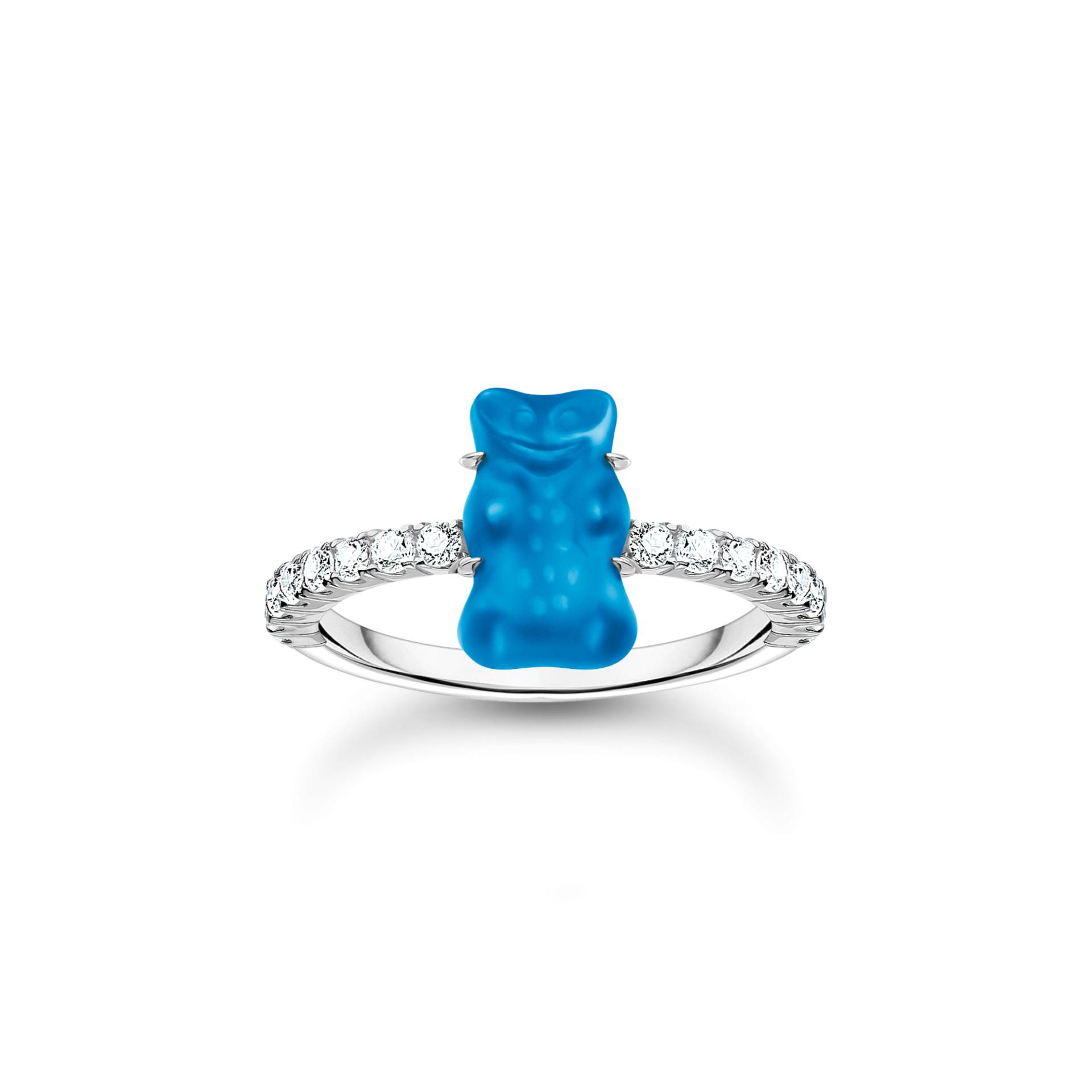Thomas Sabo Ring mit blauem Mini-Goldbären und Steinen Silber blau TR2459-052-1-52 von Thomas Sabo