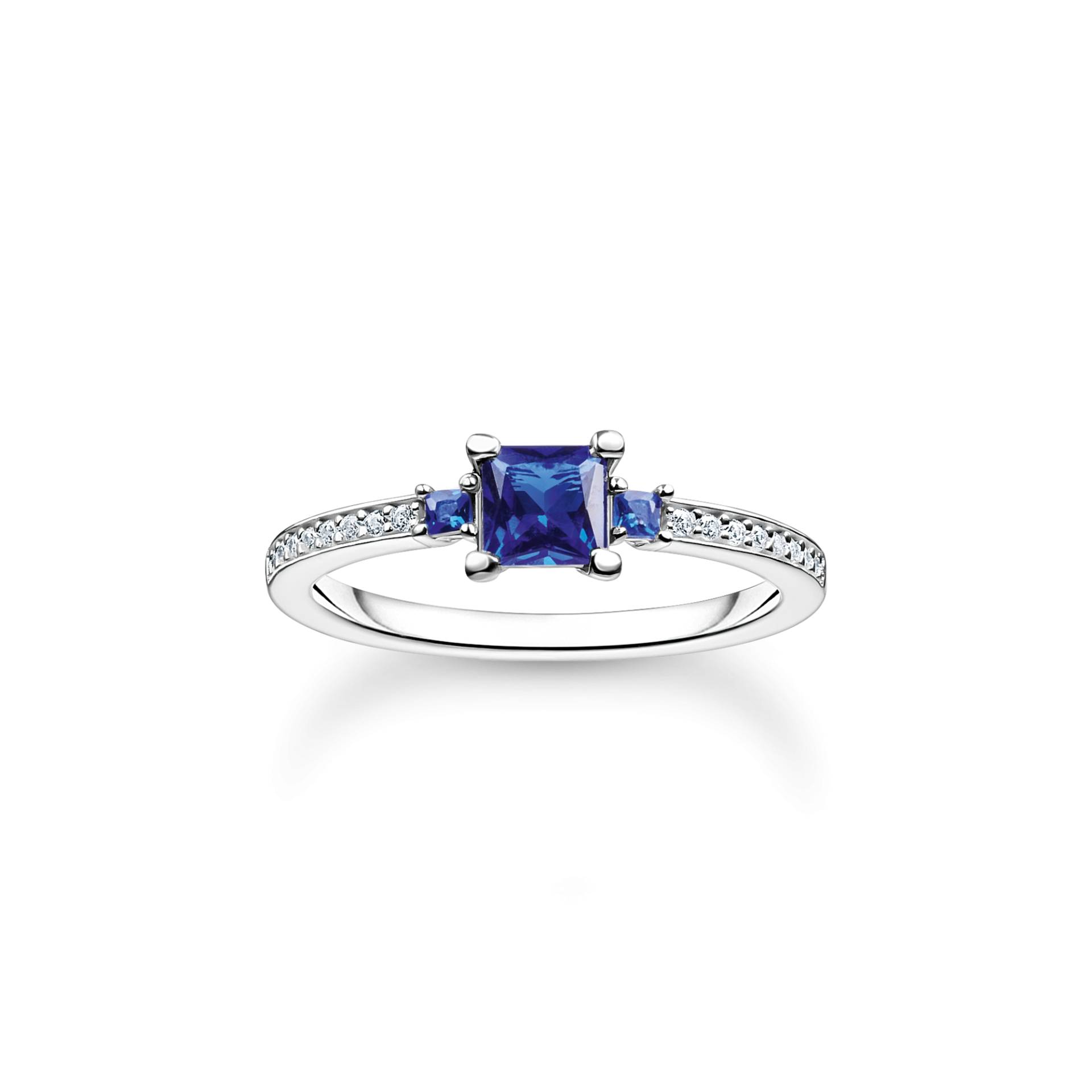 Thomas Sabo Ring mit blauen und weissen Steinen silber dunkelblau TR2402-166-32-56 von Thomas Sabo