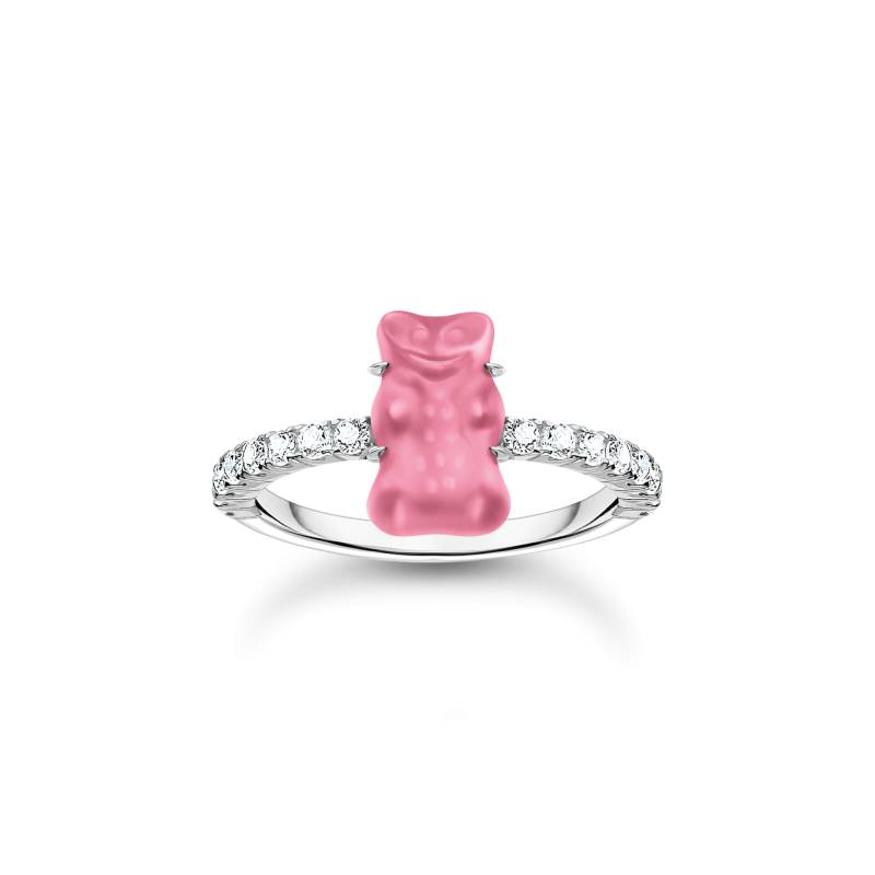 Thomas Sabo Ring mit pinkem Mini-Goldbären und Steinen Silber pink TR2459-052-9-52 von Thomas Sabo