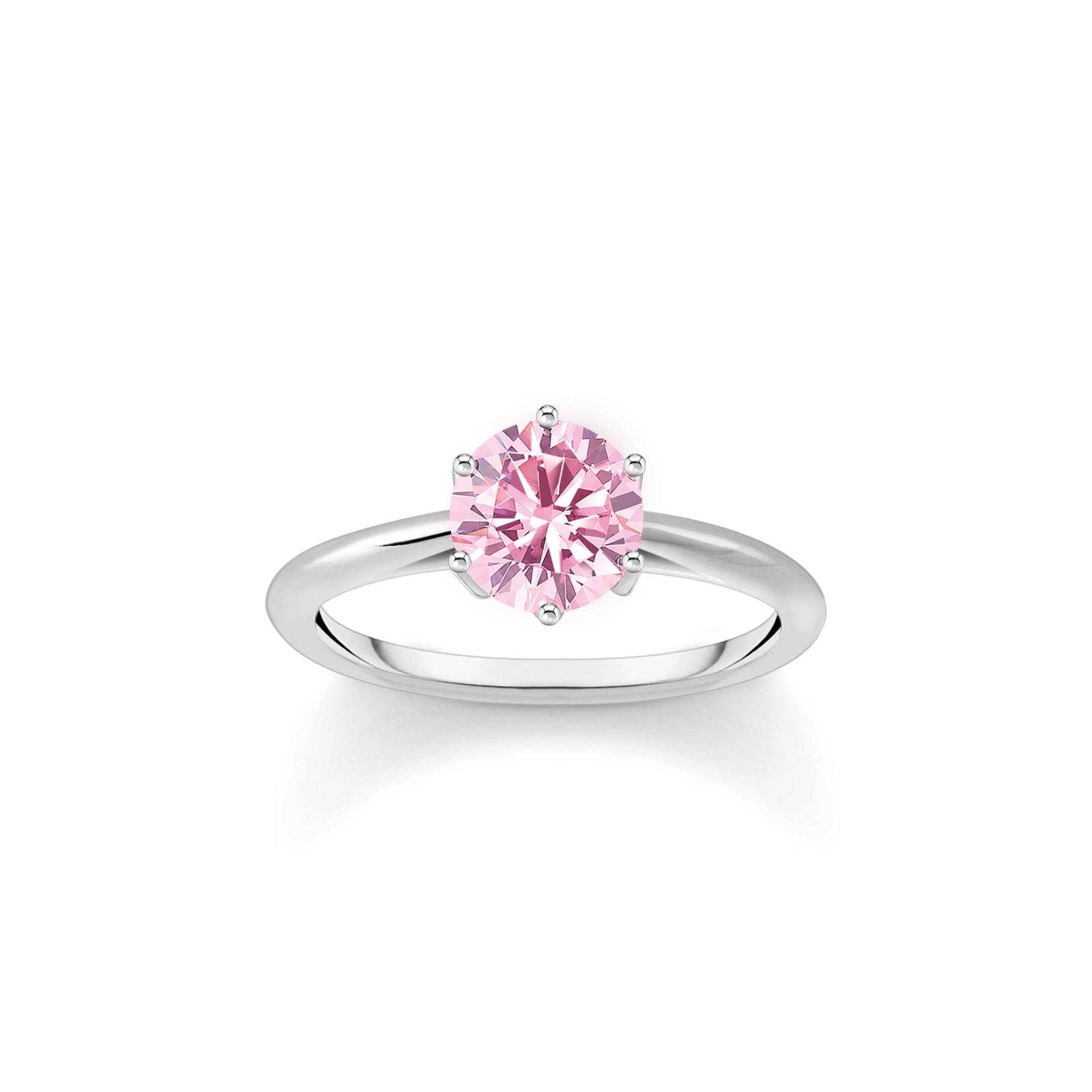 Thomas Sabo Ring mit pinkfarbenem Stein im Brillantschliff Silber pink TR2474-051-9-50 von Thomas Sabo