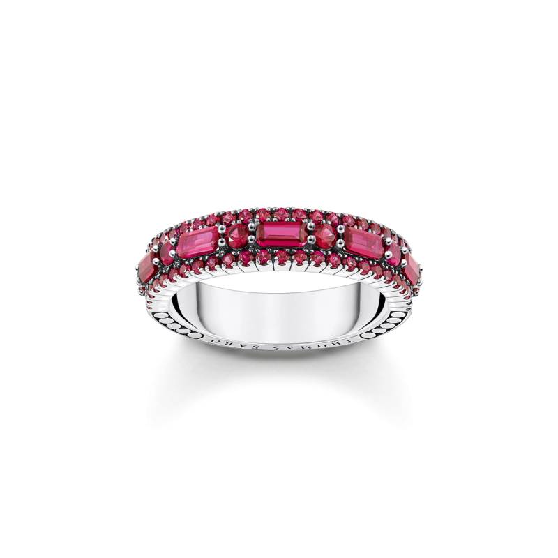 Thomas Sabo Ring mit rubinroten Steinen Silber geschwärzt rot TR2466-639-10-52 von Thomas Sabo