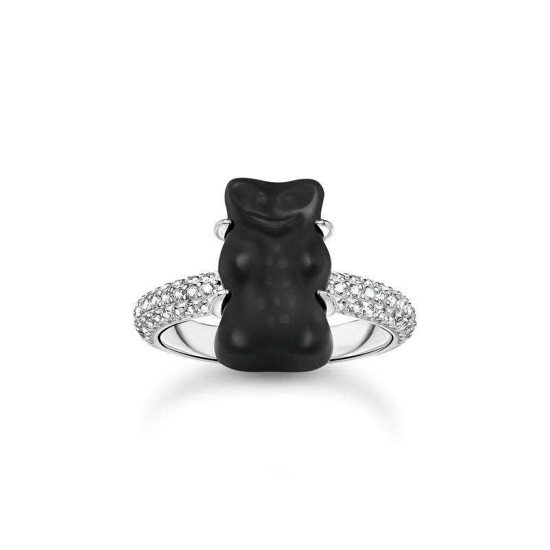 Thomas Sabo Ring mit schwarzem Goldbären und Steinen Silber schwarz TR2478-052-11-52 von Thomas Sabo