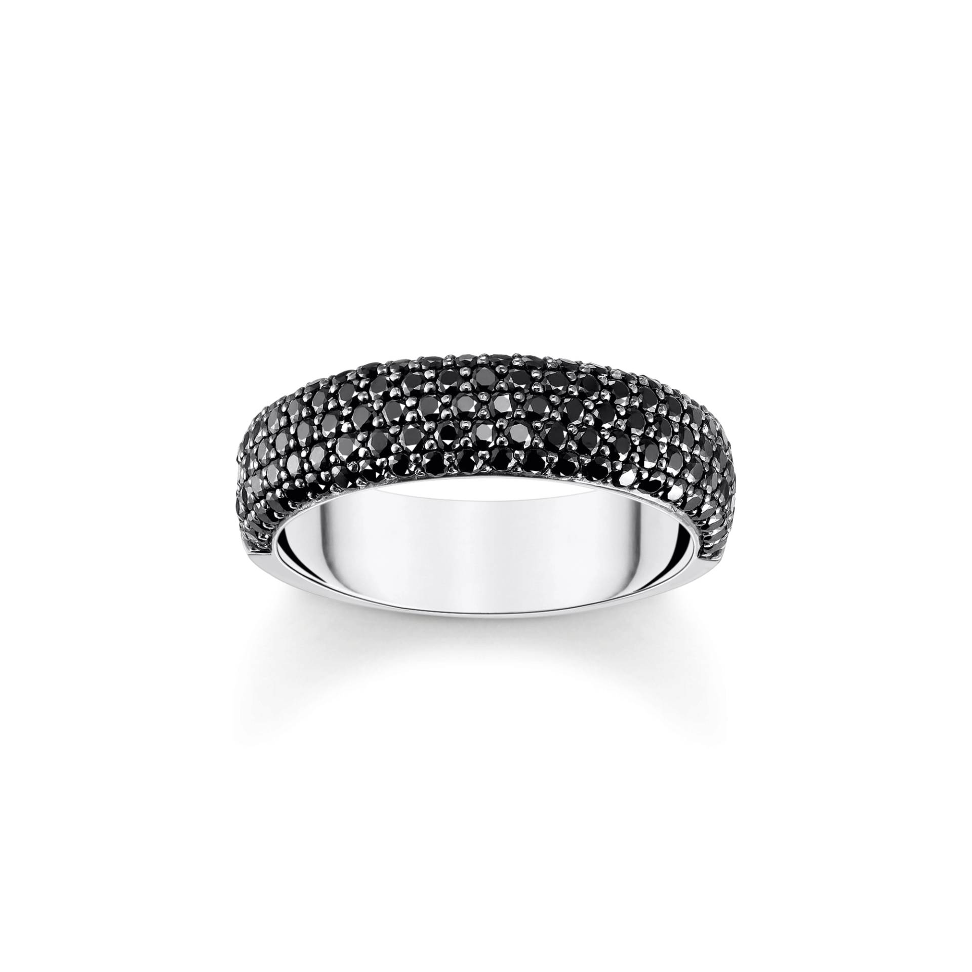 Thomas Sabo Ring mit schwarzem Zirkonia-Pavé Silber geschwärzt schwarz TR2460-643-11-50 von Thomas Sabo