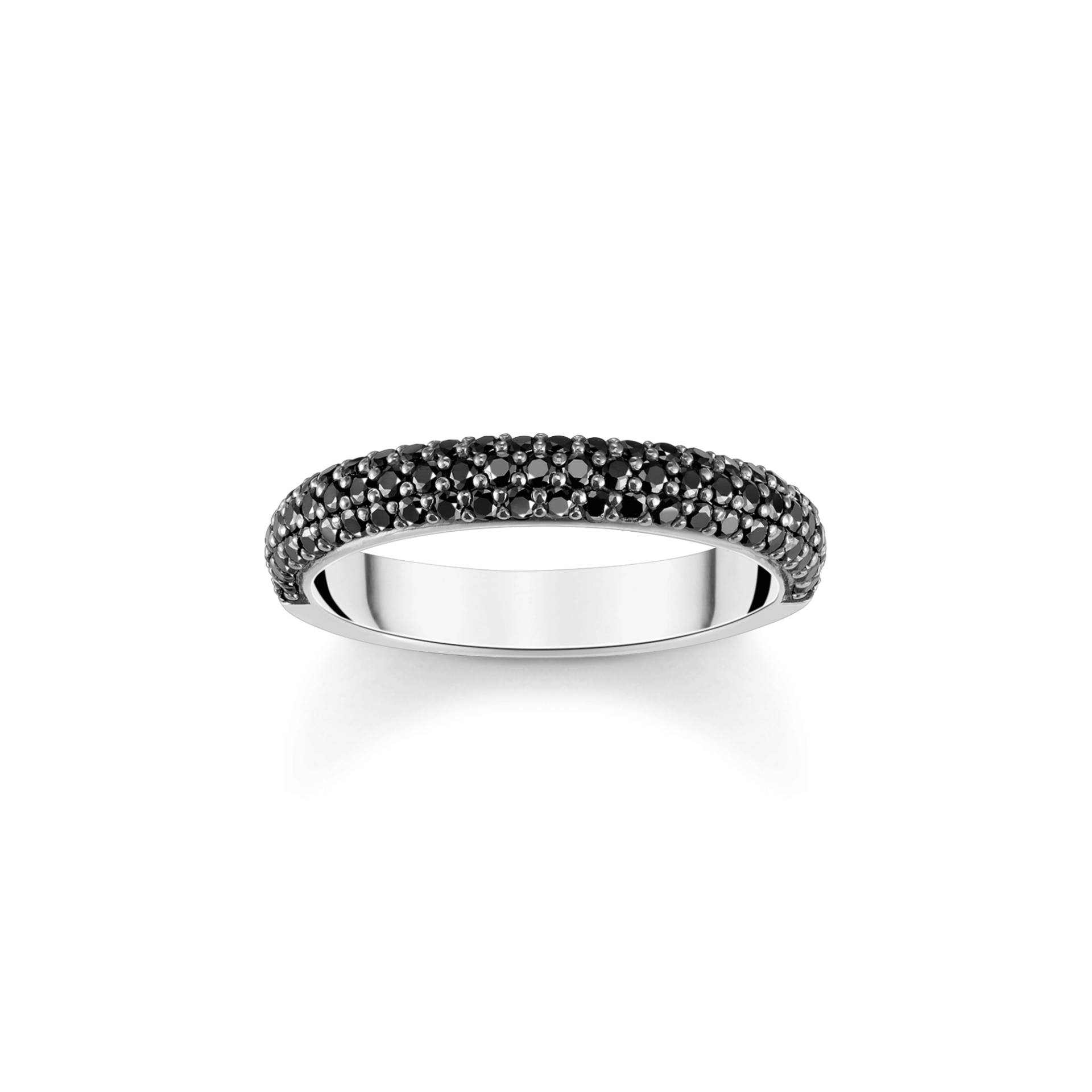 Thomas Sabo Ring mit schwarzem Zirkonia-Pavé Silber geschwärzt schwarz TR2462-643-11-50 von Thomas Sabo