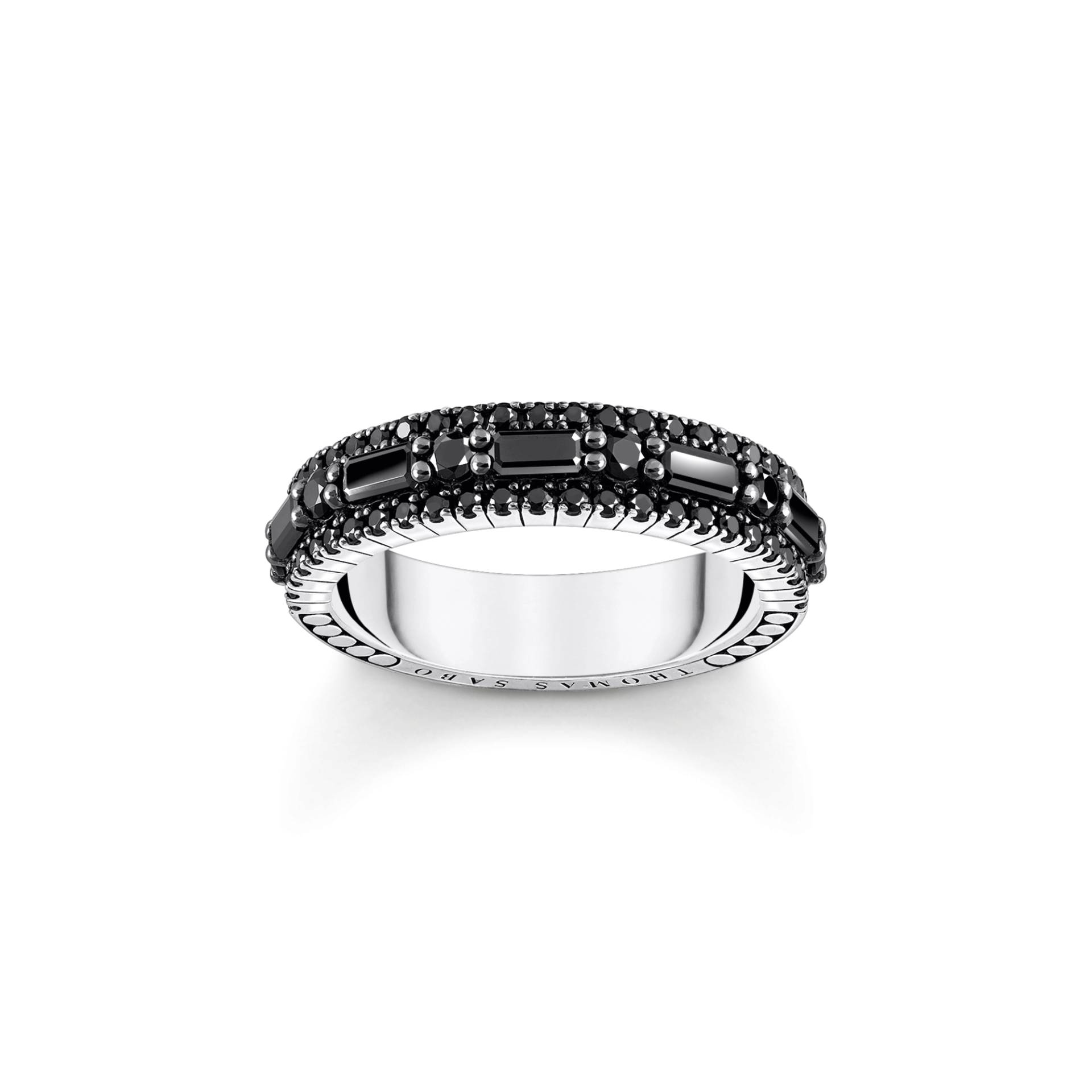 Thomas Sabo Ring mit schwarzen Steinen Silber geschwärzt schwarz TR2466-643-11-52 von Thomas Sabo