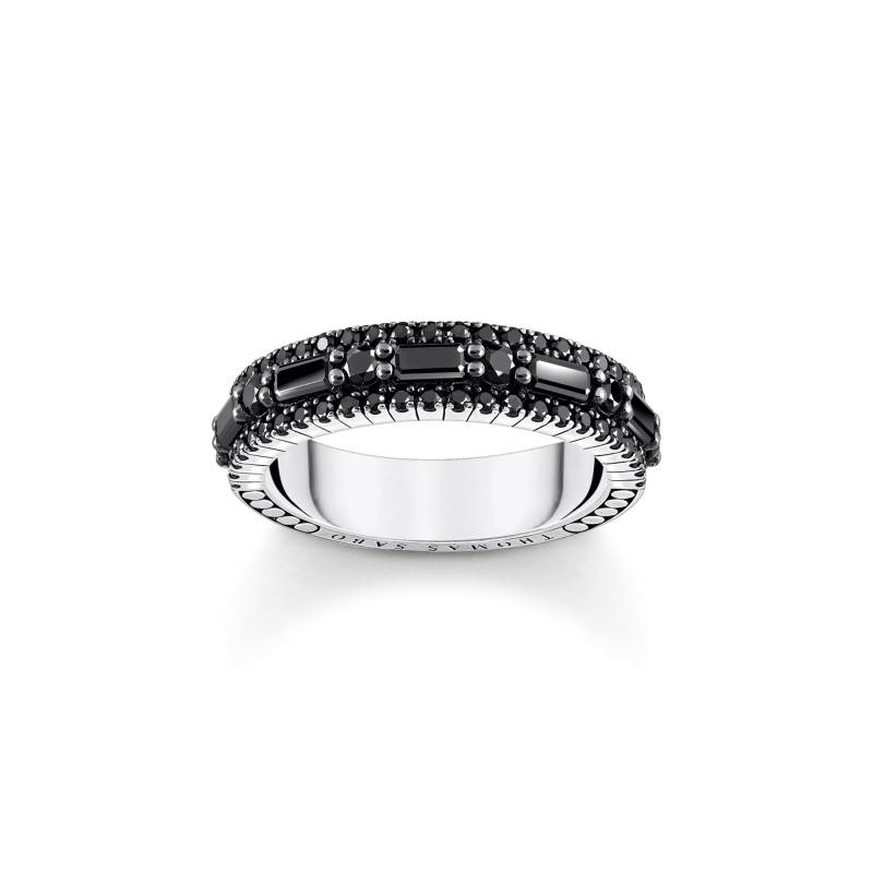 Thomas Sabo Ring mit schwarzen Steinen Silber geschwärzt schwarz TR2466-643-11-56 von Thomas Sabo