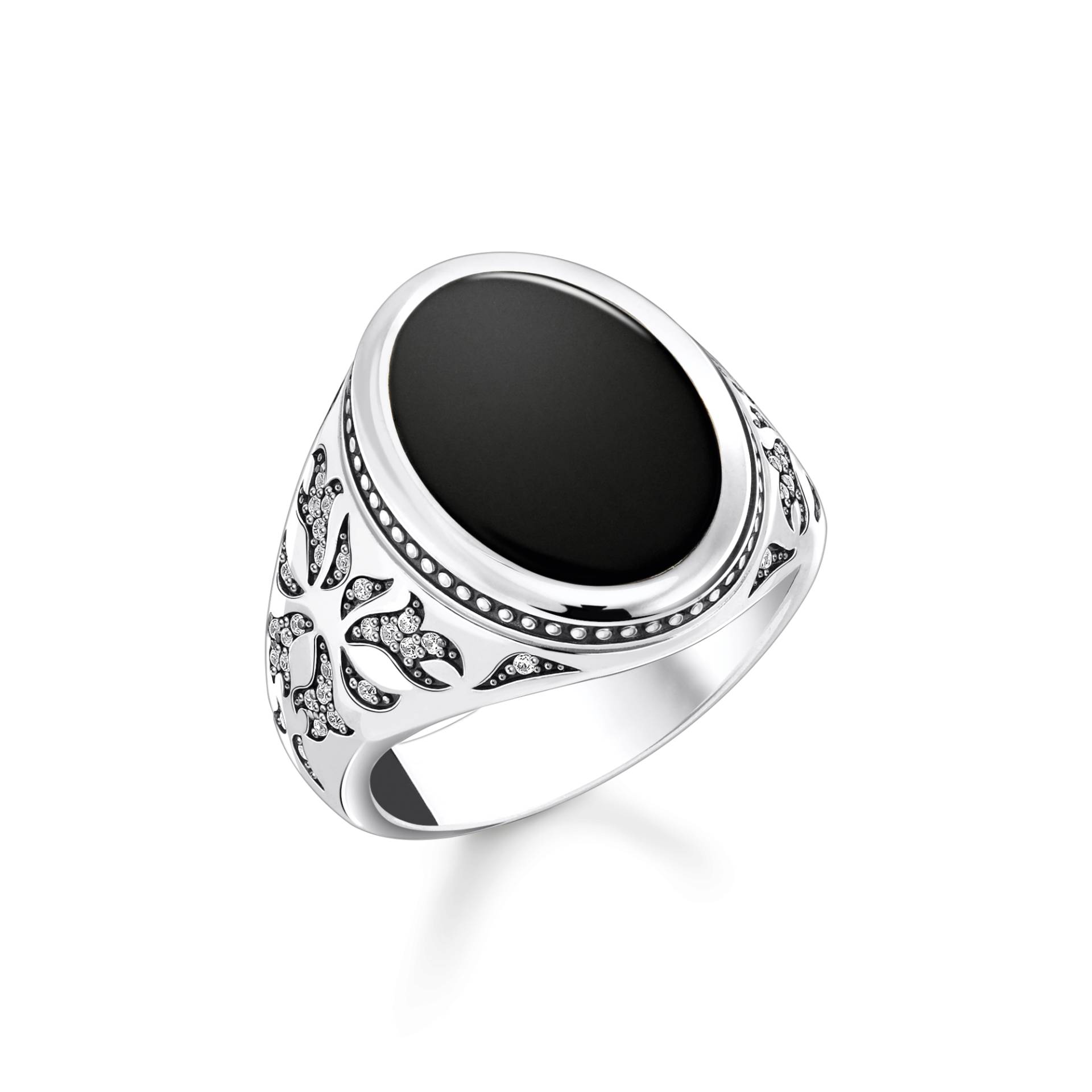 Thomas Sabo Siegelring mit schwarzem Onyx Silber geschwärzt schwarz TR2454-641-11-56 von Thomas Sabo