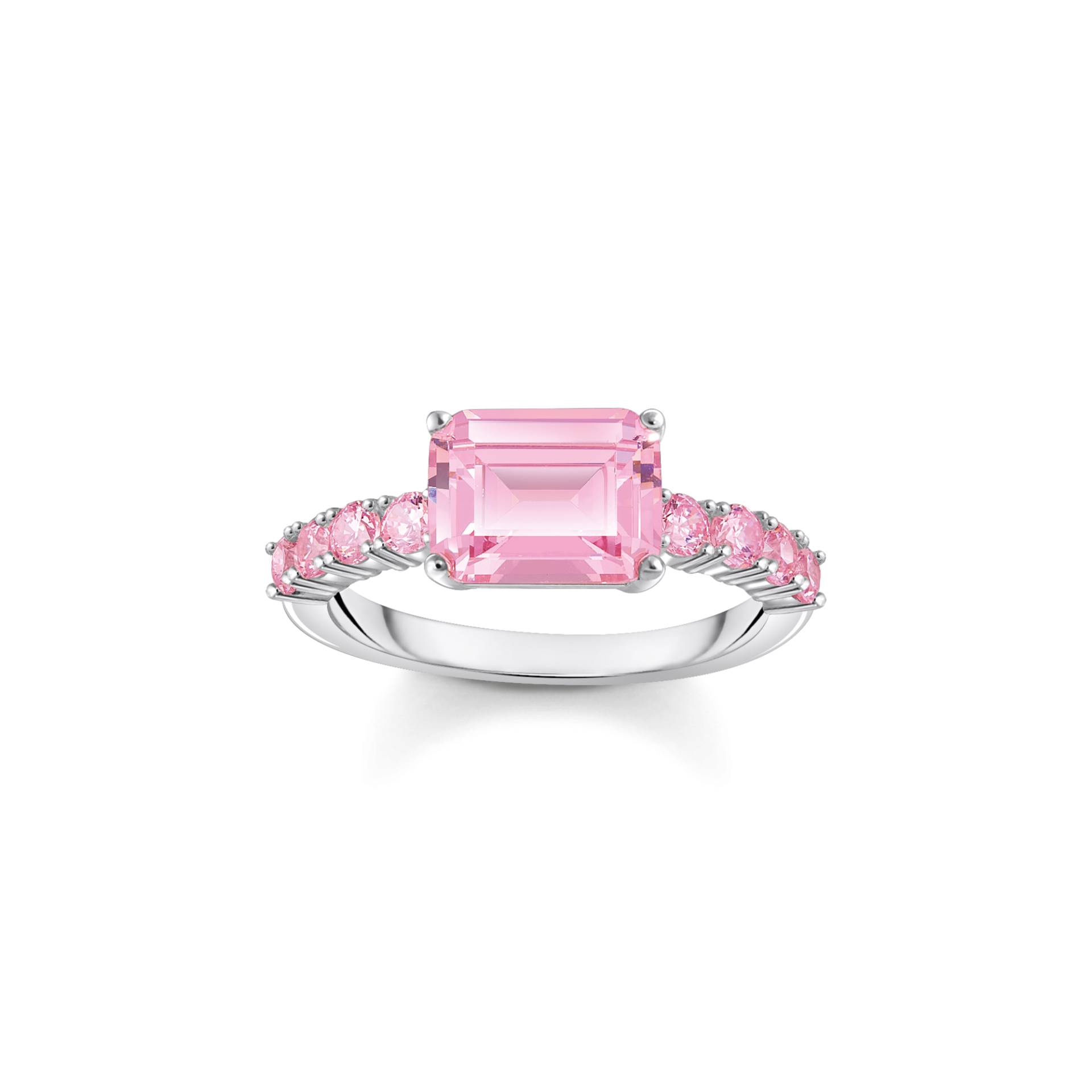 Thomas Sabo Solitärring mit pinkfarbenen Steinen Silber pink TR2451-051-9-48 von Thomas Sabo