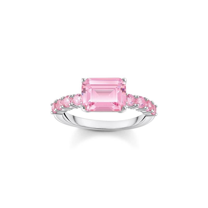 Thomas Sabo Solitärring mit pinkfarbenen Steinen Silber pink TR2451-051-9-54 von Thomas Sabo