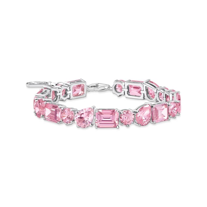 Thomas Sabo Tennisarmband mit 20 pinkfarbenen Steinen Silber pink A2140-051-9-L19V von Thomas Sabo