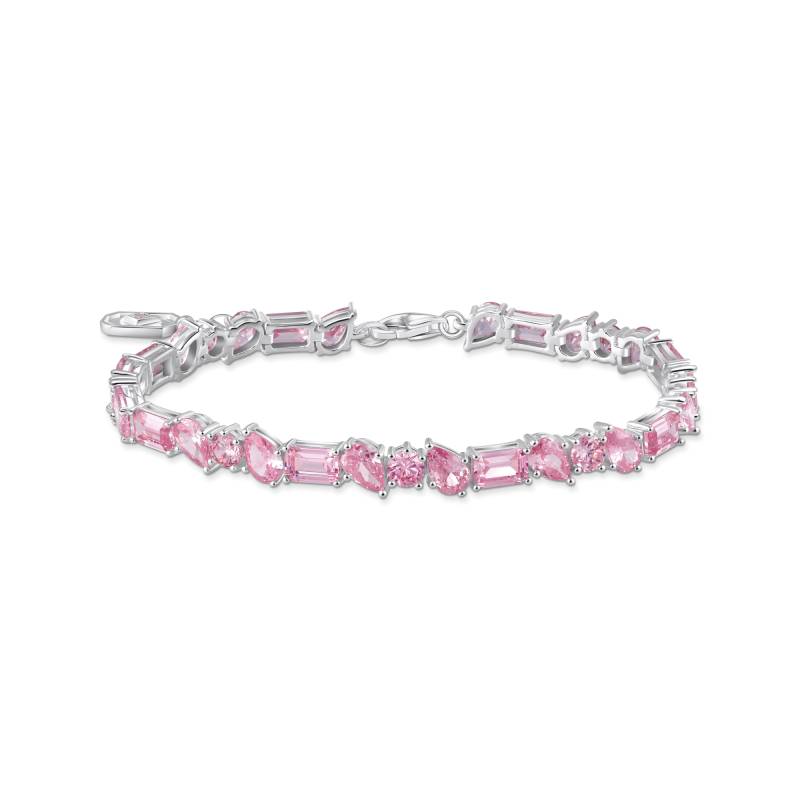 Thomas Sabo Tennisarmband mit 31 pinkfarbenen Steinen Silber pink A2144-051-9-L19V von Thomas Sabo