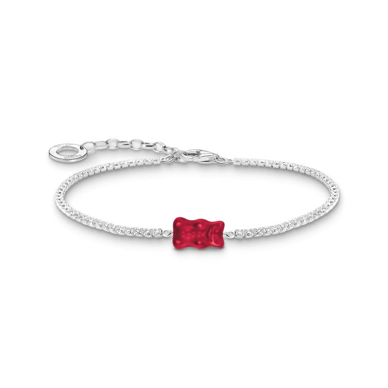 Thomas Sabo Tennisarmband mit rotem Goldbären Silber rot A2187-052-10-L19V von Thomas Sabo