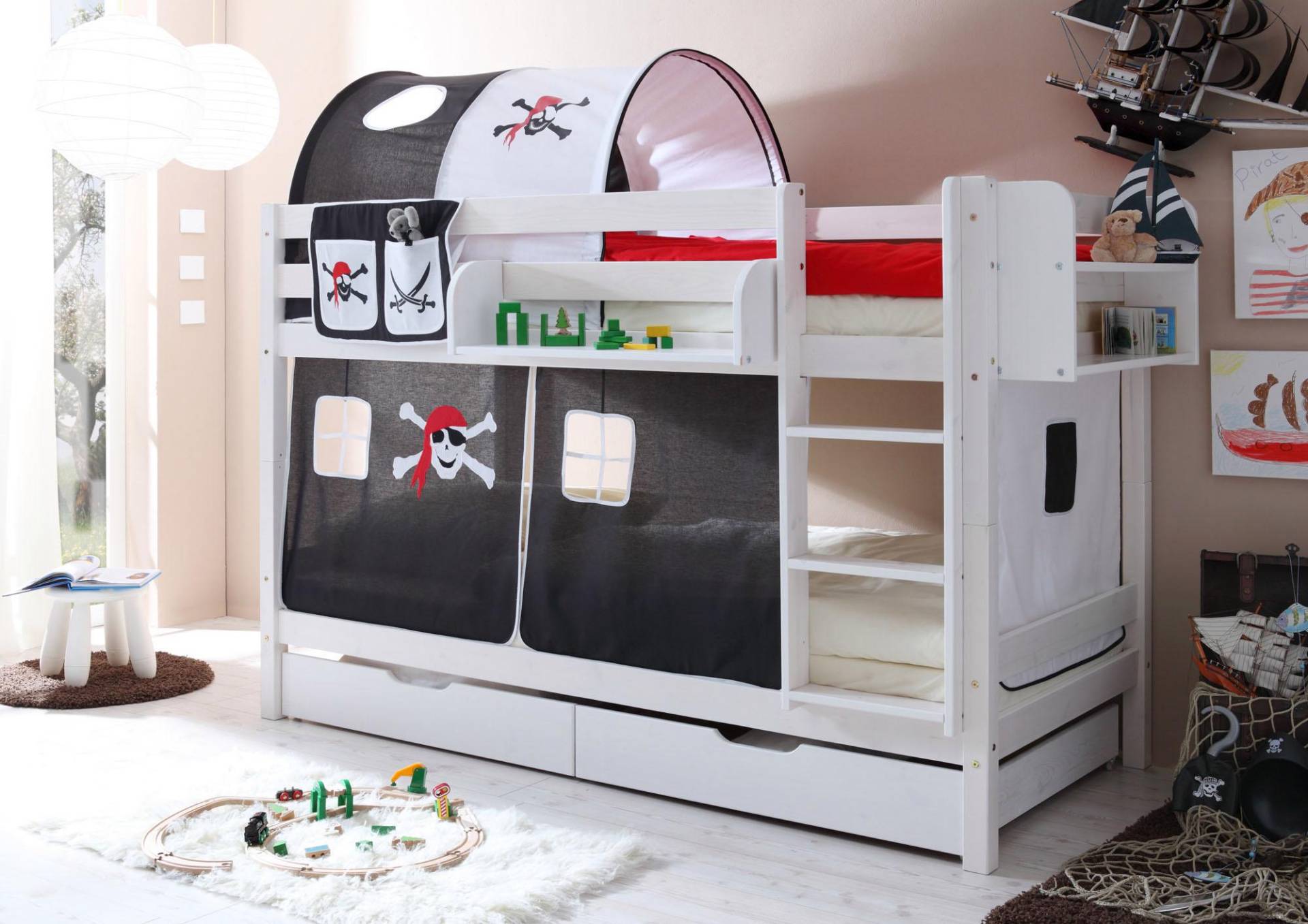 Ticaa Etagenbett »Marcel«, mit Rollrost und Textil-Set, Kiefer Ticaa Etagenbett »Marcel«, mit Rollrost und Textil-Set, Kiefer von TICAA