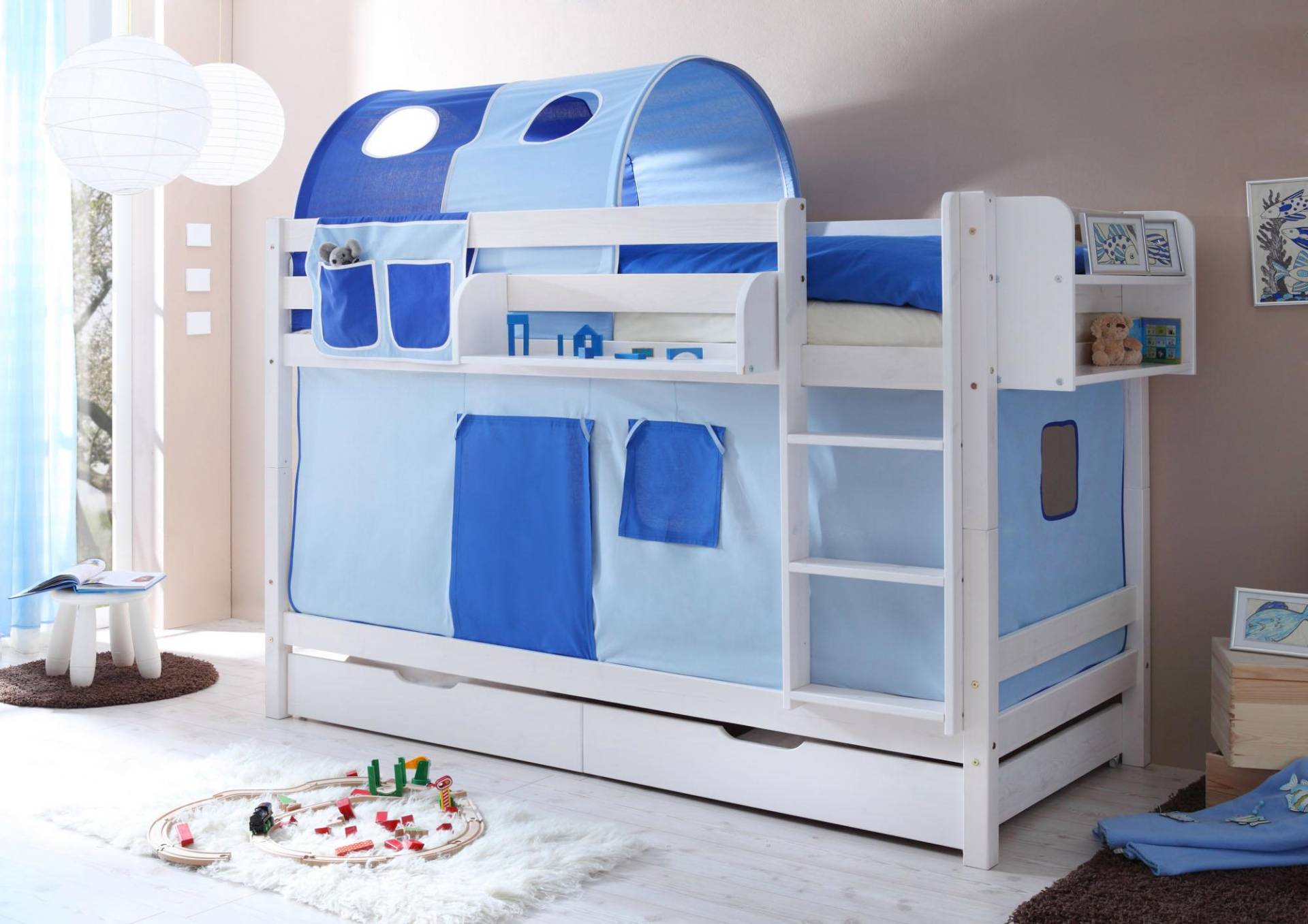 Ticaa Etagenbett »Marcel«, mit Rollrost und Textil-Set, Kiefer Ticaa Etagenbett »Marcel«, mit Rollrost und Textil-Set, Kiefer von TICAA