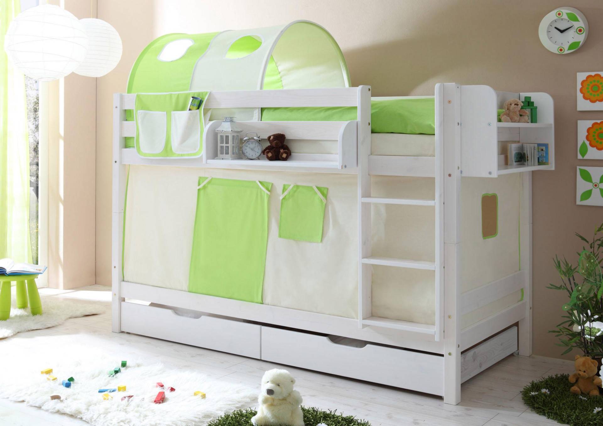 Ticaa Etagenbett »Marcel«, mit Rollrost und Textil-Set, Kiefer Ticaa Etagenbett »Marcel«, mit Rollrost und Textil-Set, Kiefer von TICAA