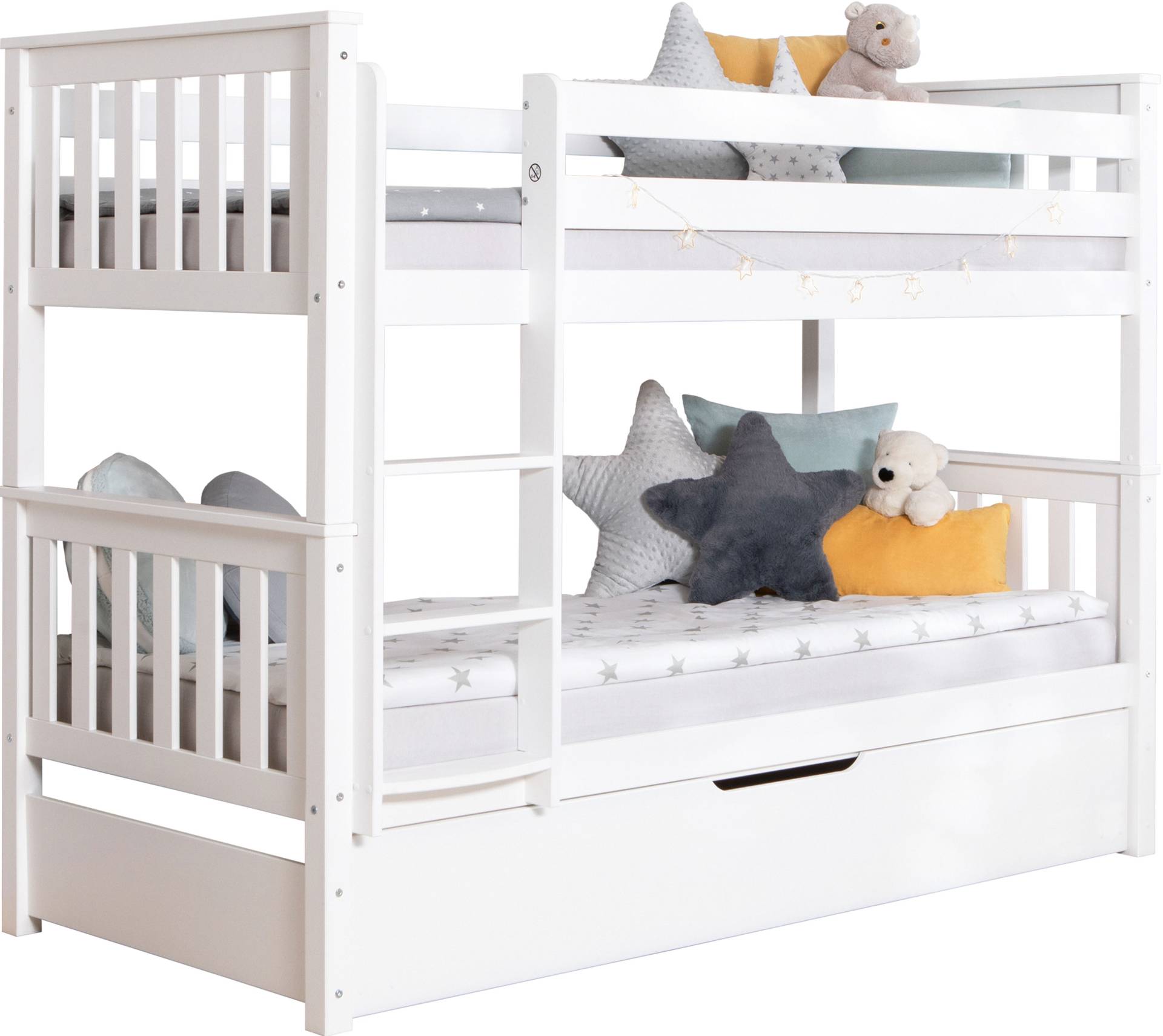 Ticaa Etagenbett »Sammy, umbaubar zu 2 Einzelbetten, edles Design im Landhausstil«, (90x200cm), inklusive Schubkasten, 2x Rollrost, zertifiziertes Massivholz Kiefer Ticaa Etagenbett »Sammy, umbaubar zu 2 Einzelbetten, edles Design im Landhausstil«, (90x200cm), inklusive Schubkasten, 2x Rollrost, zertifiziertes Massivholz Kiefer von TICAA