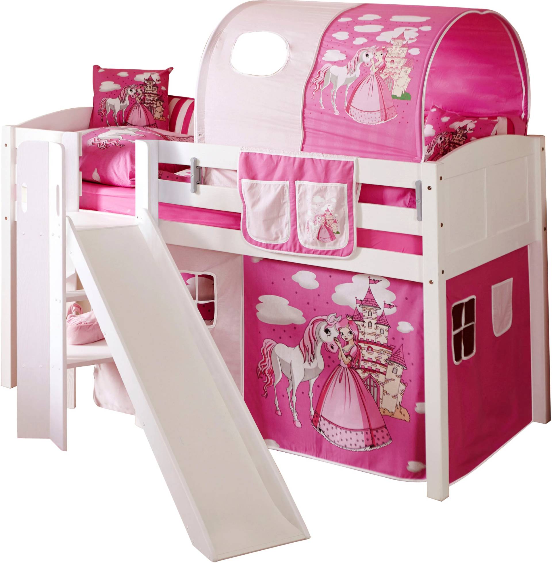 Ticaa Hochbett »Ekki«, mit Rollrost und Textil-Set, Kiefer Ticaa Hochbett »Ekki«, mit Rollrost und Textil-Set, Kiefer von TICAA