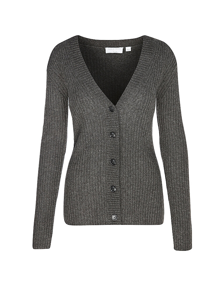 TIGER OF SWEDEN Cardigan TALA RWS grau | L von Tiger Of Sweden