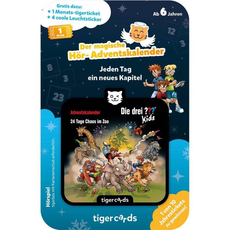 tigercard Die drei ??? Kids-24 Tage Chaos im Zoo -Adventskalender (DE) tigercard Die drei ??? Kids-24 Tage Chaos im Zoo -Adventskalender (DE) von Tigermedia