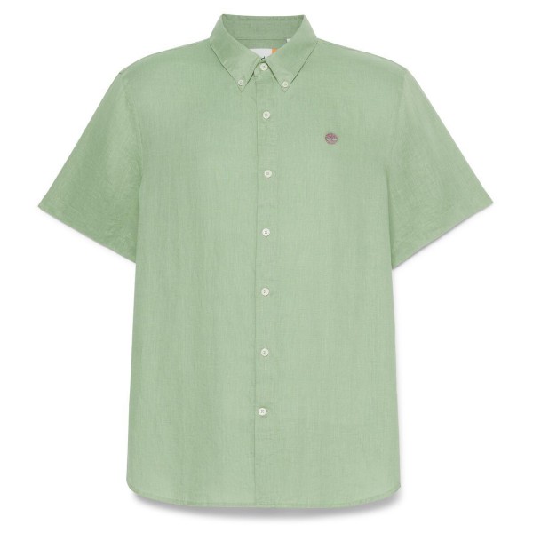 Timberland - Mill Brook Linen Short Sleeve Shirt - Hemd Gr L grün von Timberland