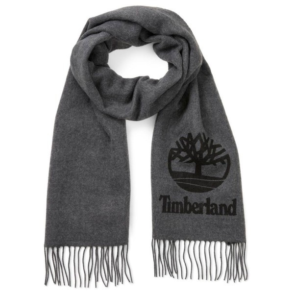 Timberland - Yarn Dye Scarf with Printed Logo - Schal Gr L/XL grau von Timberland