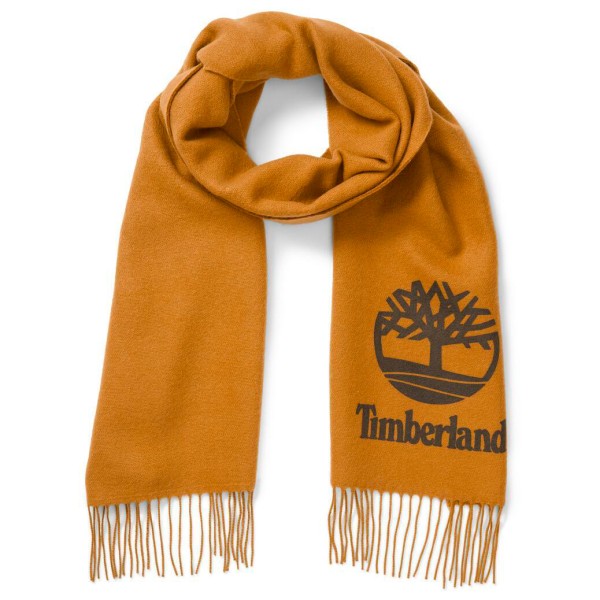 Timberland - Yarn Dye Scarf with Printed Logo - Schal Gr L/XL;S/M grau;orange von Timberland