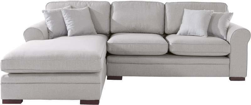 Home affaire Ecksofa »Broughton L-Form«, weicher Sitzkomfort, incl. 4 Zierkissen, Keder von home affaire