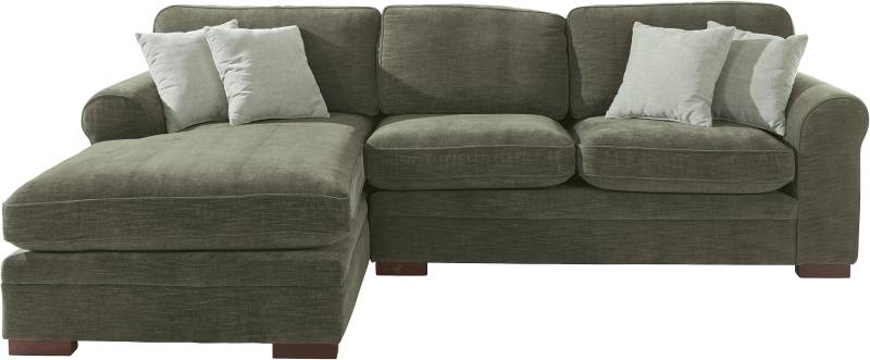 Home affaire Ecksofa »Broughton L-Form«, weicher Sitzkomfort, incl. 4 Zierkissen, Keder von home affaire