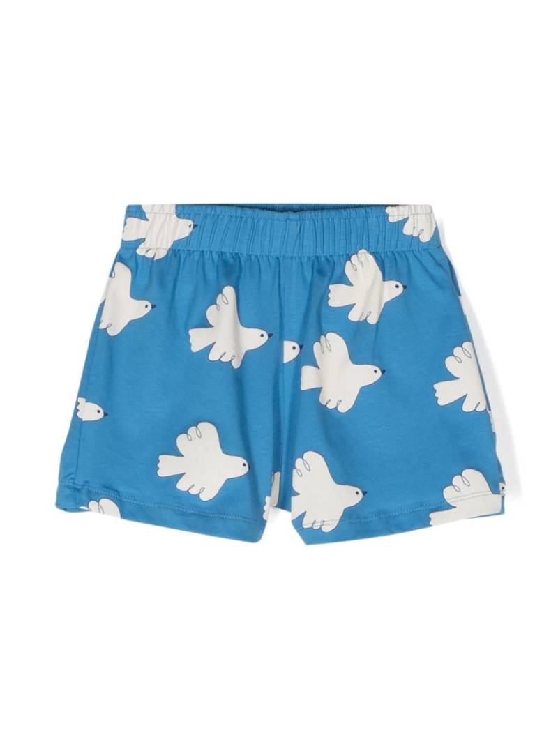 Tiny Cottons Doves-print cotton shorts - Blue von Tiny Cottons