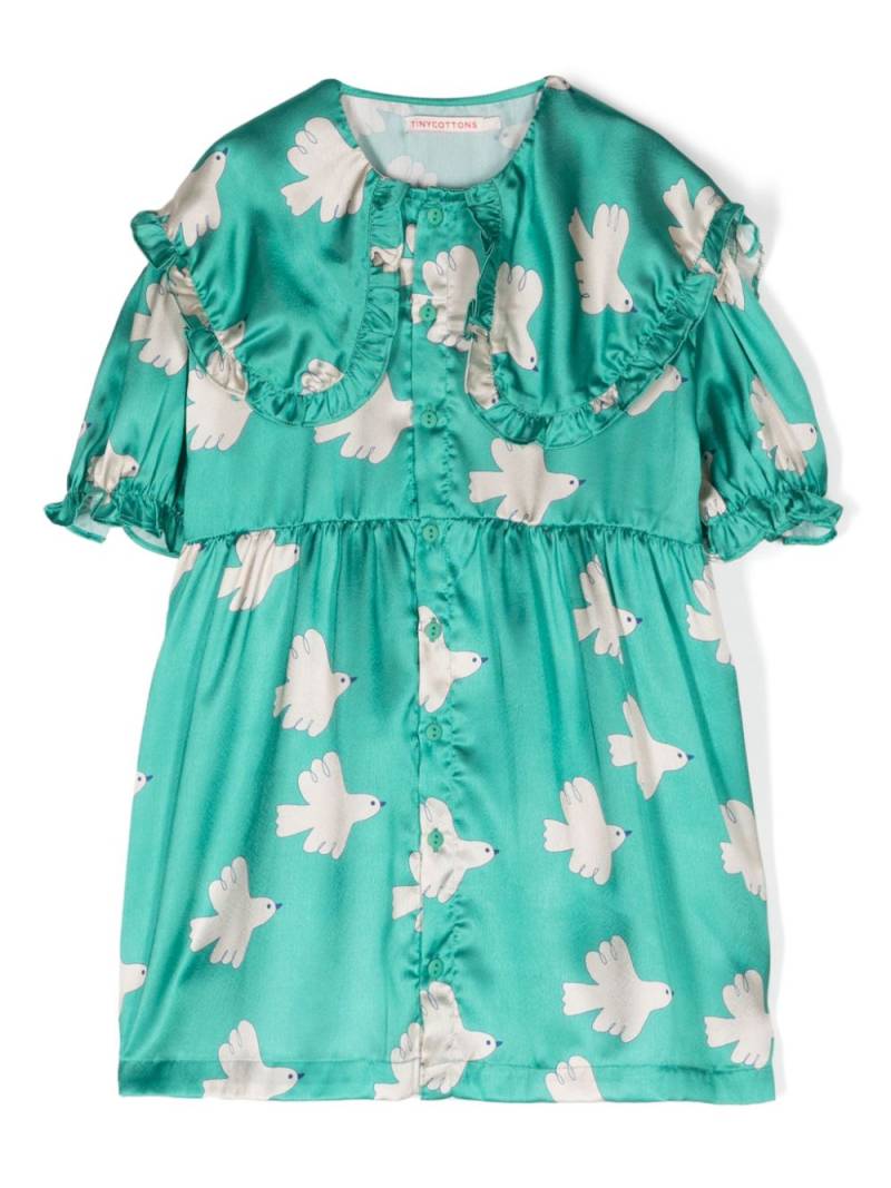 Tiny Cottons Doves satin shirtdress - Green von Tiny Cottons