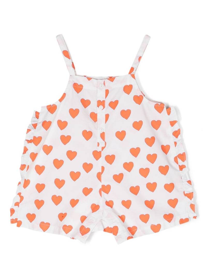 Tiny Cottons Hearts-print poplin dungarees - Neutrals von Tiny Cottons