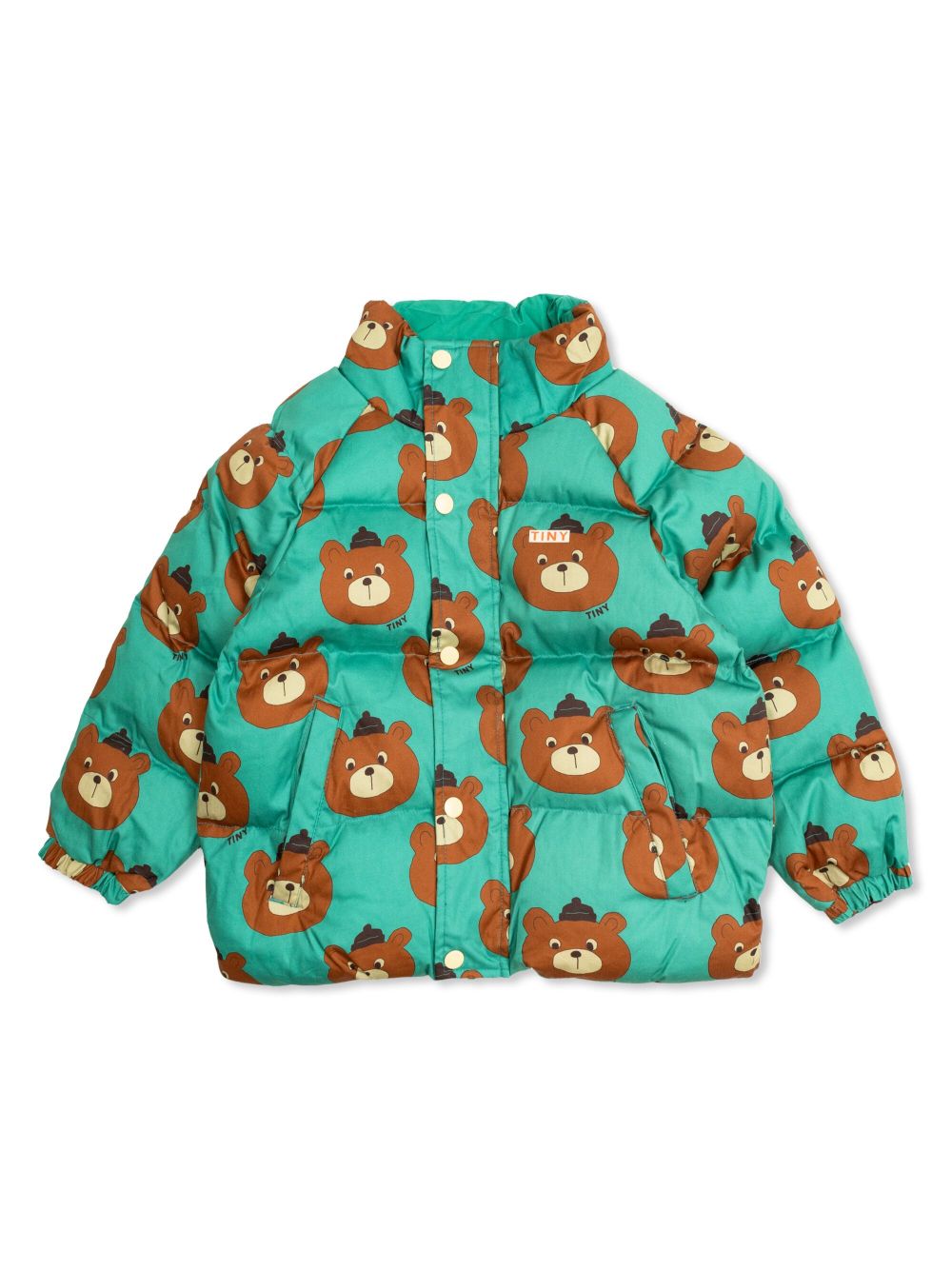 Tiny Cottons bear-print padded jacket - Green von Tiny Cottons