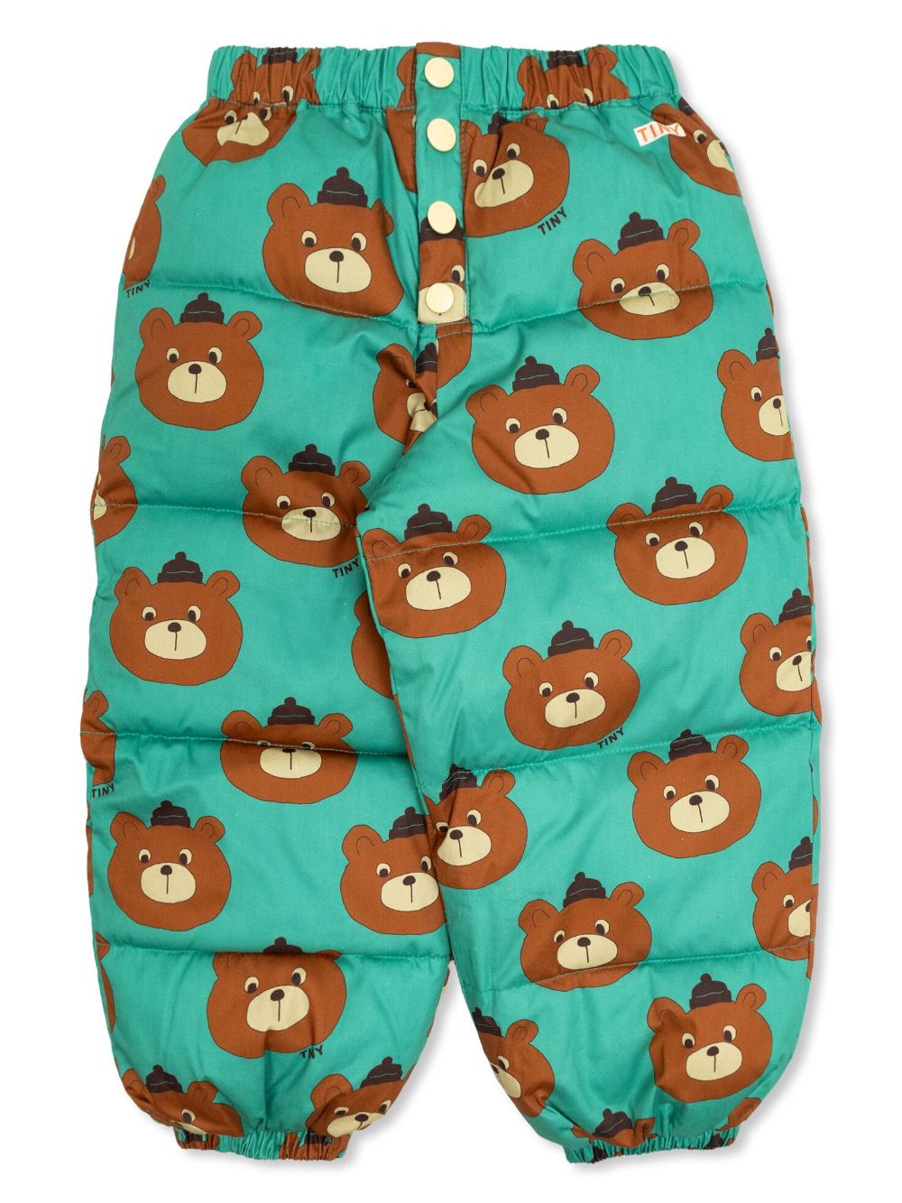 Tiny Cottons bear-print padded trousers - Green von Tiny Cottons