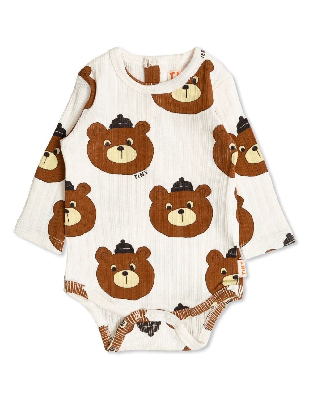 Tiny Cottons bear-print ribbed bodysuit - White von Tiny Cottons