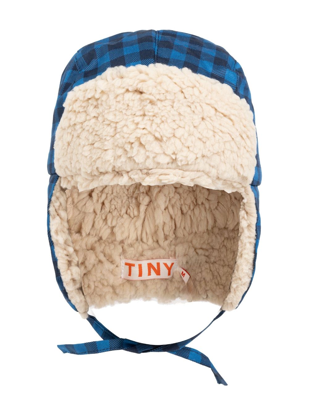 Tiny Cottons checked cotton beanie - Blue von Tiny Cottons