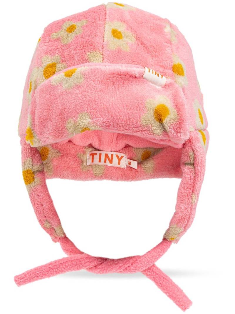 Tiny Cottons floral-print tie-fastening beanie - Pink von Tiny Cottons