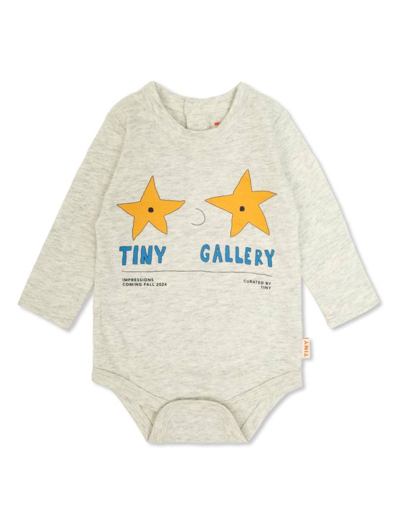 Tiny Cottons graphic-print cotton bodysuit - Grey von Tiny Cottons