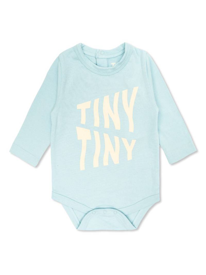 Tiny Cottons logo-print cotton bodysuit - Blue von Tiny Cottons