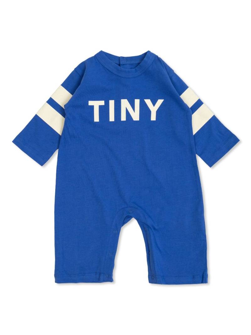 Tiny Cottons logo-print romper - Blue von Tiny Cottons